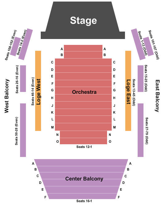 Shalin Liu Performance Center End Stage Seating Chart