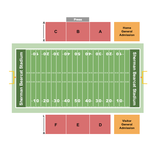 Sherman Bearcat Stadium Football Seating Chart