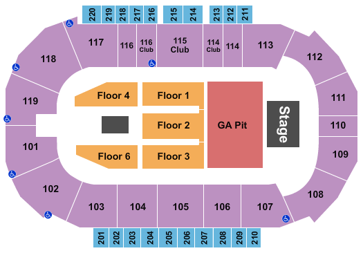 Showare Center Endstage GA Pit 2 Seating Chart