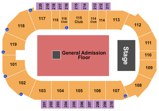 Showare Center G - Eazy Seating Chart