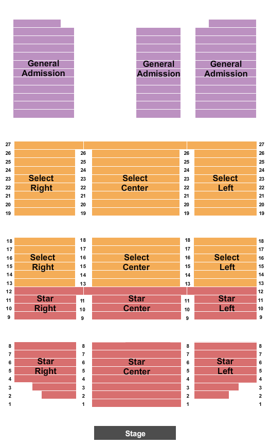 Shooting Star Casino Hotel & Event Center End Stage Seating Chart