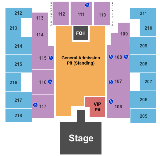 Show Me Center VIP/General Admission Seating Chart