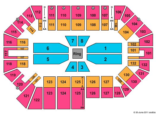 Show Place Arena WWE Seating Chart