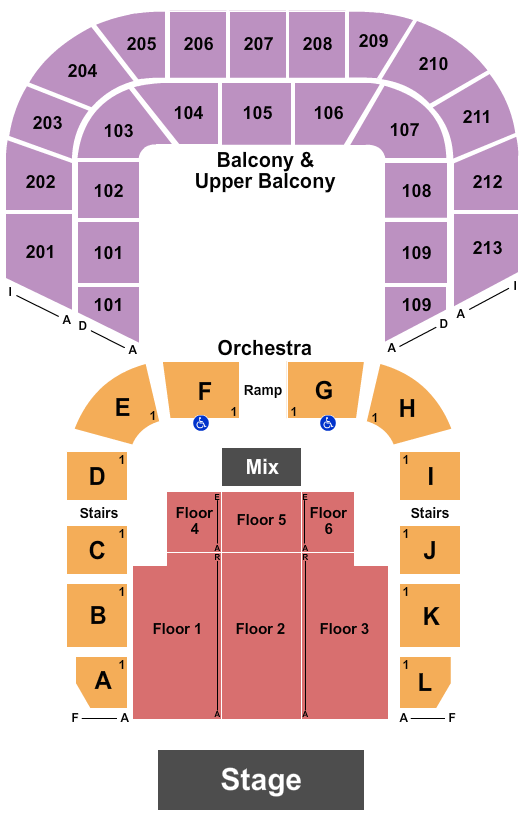 seating chart for Shreveport Municipal Memorial Auditorium - Bring It Live - eventticketscenter.com