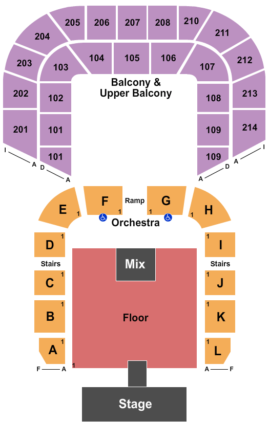 Shreveport Municipal Memorial Auditorium End Stage GA Floor Seating Chart