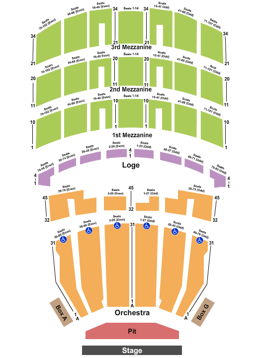 Shrine Auditorium - Los Angeles End Stage Seating Chart