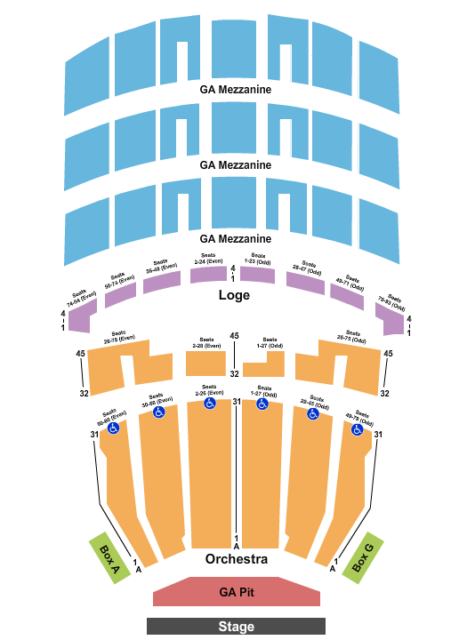 Shrine Auditorium - Los Angeles Endstage GA Mezz Seating Chart