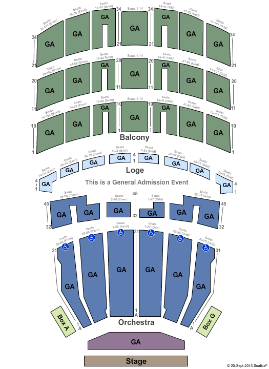 Shrine Auditorium - Los Angeles General Admission Seating Chart