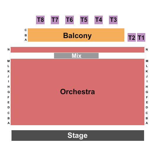 SHU Community Theatre Endstage Seating Chart