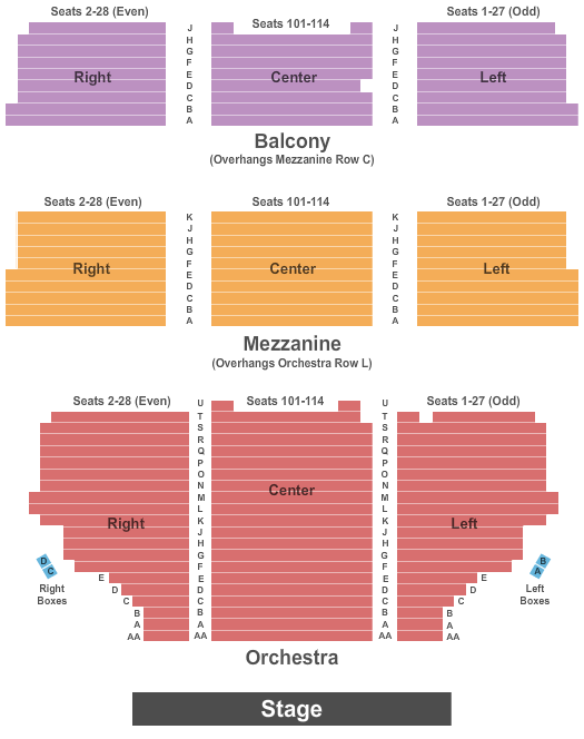Shubert Theatre - NY Seating Map