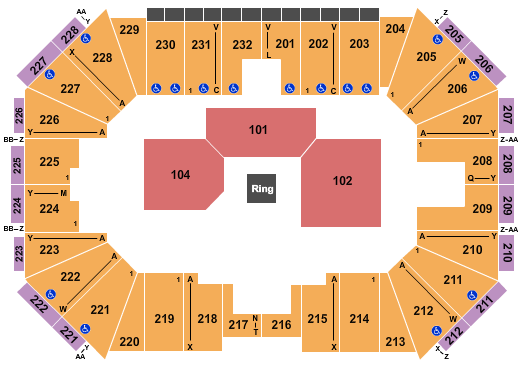 Silver Spurs Arena Boxing Seating Chart