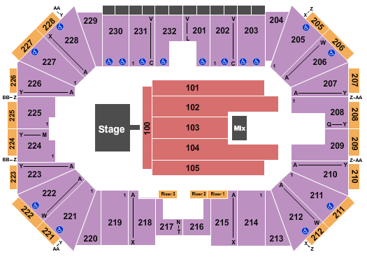 Silver Spurs Arena Endstage 2 Seating Chart