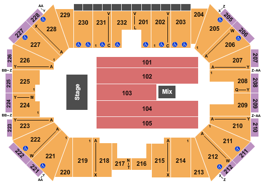 Silver Spurs Arena Endstage Seating Chart