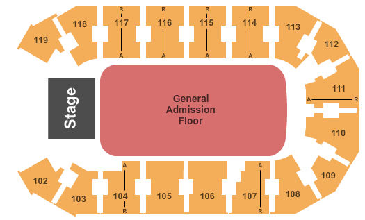 Cable Dahmer Arena End Stage GA Seating Chart