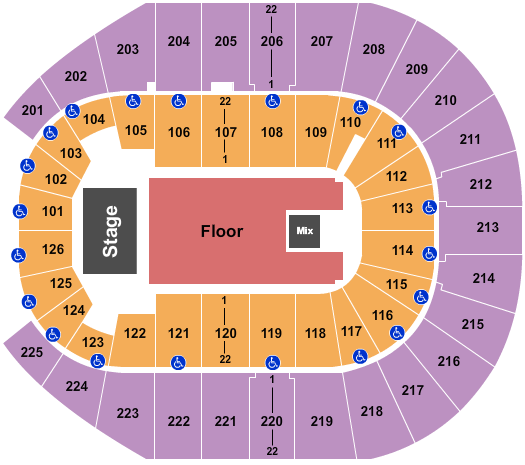 Simmons Bank Arena Endstage 3 Seating Chart