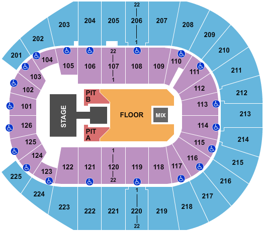 Simmons Bank Arena Kane Brown Seating Chart