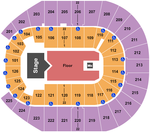 Simmons Bank Arena Rascal Flatts 1 Seating Chart