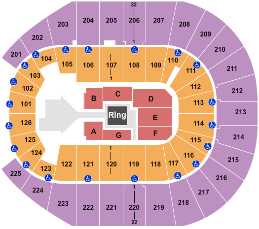 Simmons Bank Arena WWE Seating Chart