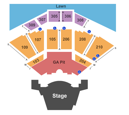 Summer Concerts at Simsbury Meadows End Stage GA Pit Seating Chart