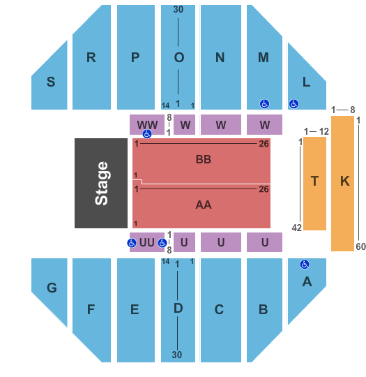 Find your seats with this Sioux Falls Arena Seating Chart