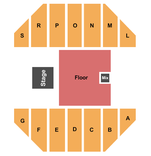 Sioux Falls Arena Endstage GA Floor Seating Chart
