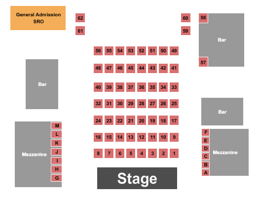 Skydeck on Broadway Endstage Tables Seating Chart