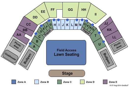 Skylands Stadium Field GA Zone Seating Chart