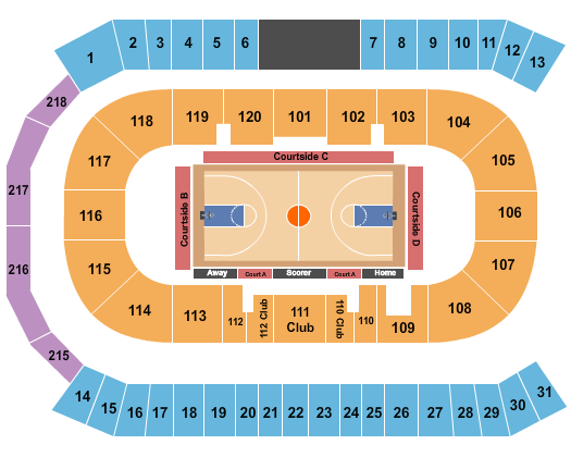 Sleeman Centre Basketball Seating Chart