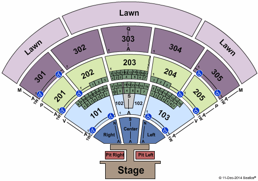 North Island Credit Union Amphitheatre Endstage Pit Left and Right Seating Chart