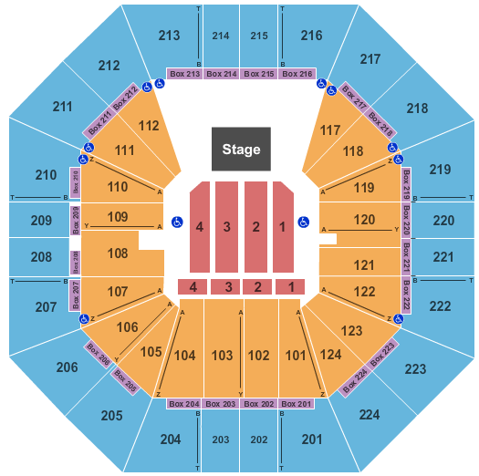 Sleep Train Arena North End Concert (End Stage) Seating Chart
