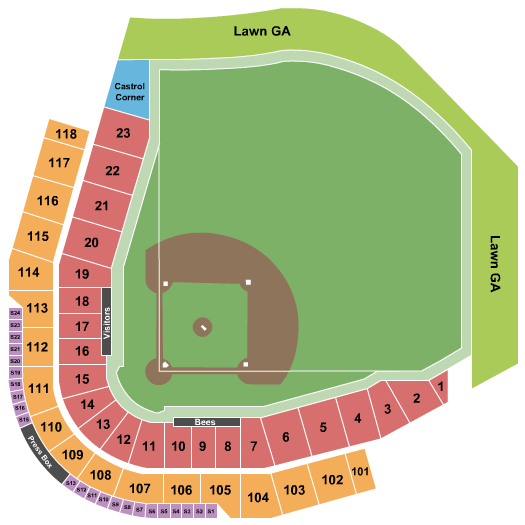 Smith's Ballpark Baseball Seating Chart