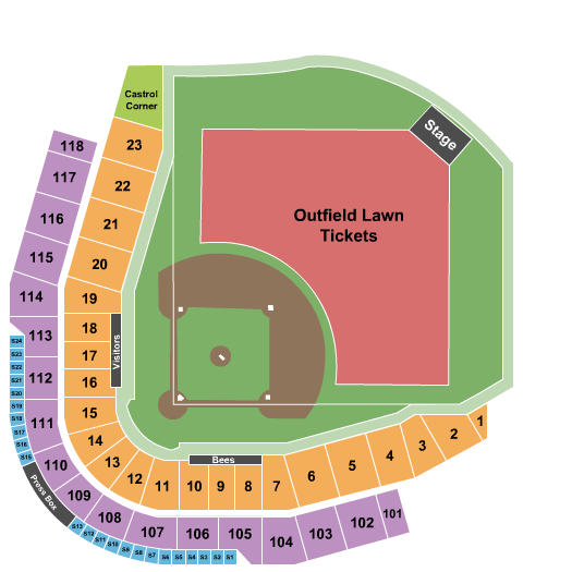 Smith's Ballpark (formerly Spring Mobile Ballpark) Seating Chart