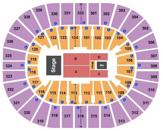 seating chart for Smoothie King Center - Endstage 2 - eventticketscenter.com