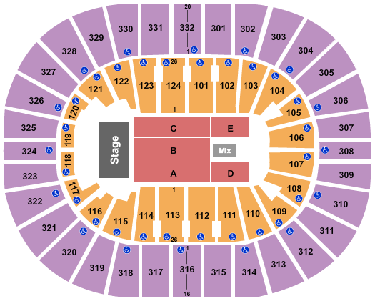 Smoothie King Center End Stage 4 Seating Chart