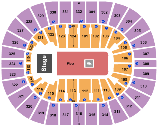 Smoothie King Center Endstage Floor Seating Chart