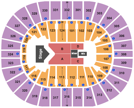 Smoothie King Center Jelly Roll Seating Chart