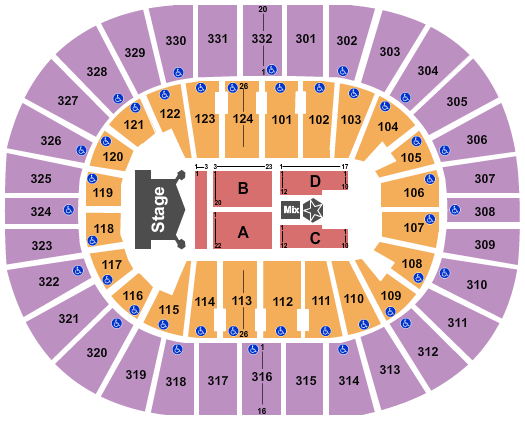 Smoothie King Center Kiss Seating Chart