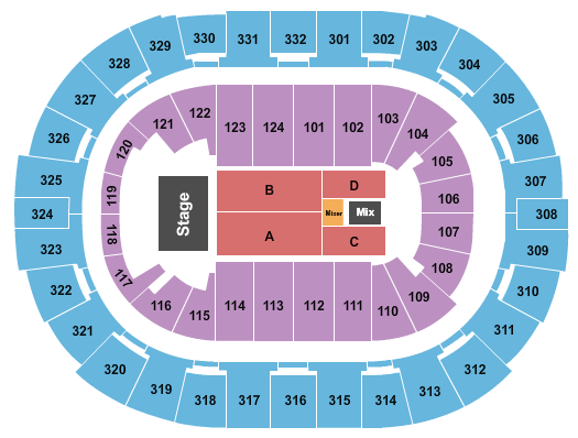 Smoothie King Center Endstage Row Seating Chart