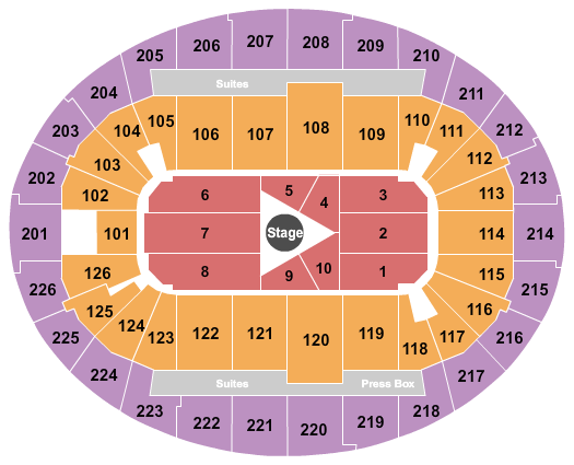 SNHU Arena Center Stage 1 Seating Chart