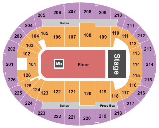 Seatmap for snhu arena