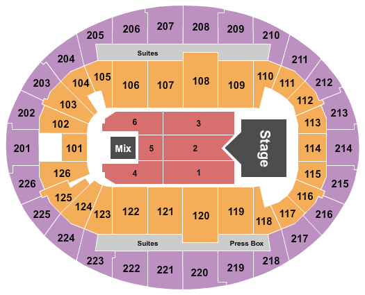 SNHU Arena Rascal Flatts Seating Chart