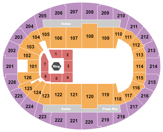 SNHU Arena Wrestling 2 Seating Chart