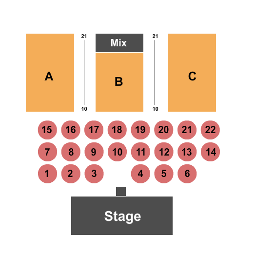 Snoqualmie Casino-Ballroom End Stage Tables 2 Seating Chart