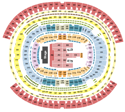 seating chart for SoFi Stadium Chilli Peppers - eventticketscenter.com