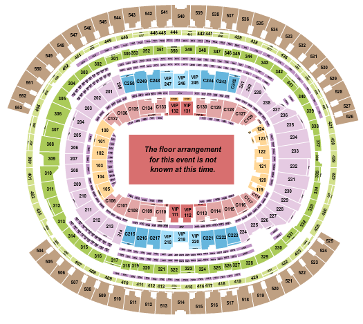 seating chart for SoFi Stadium Generic Floor - eventticketscenter.com