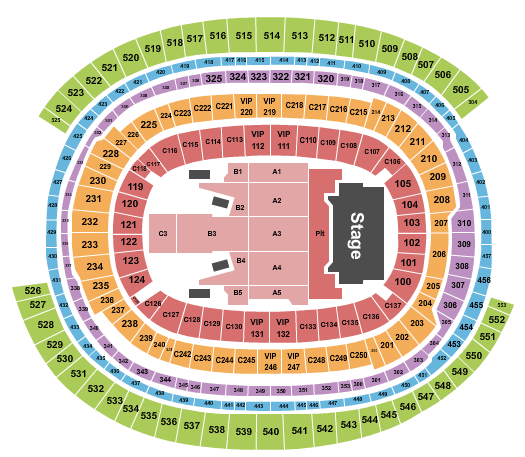 SoFi Stadium Guns N' Roses Seating Chart