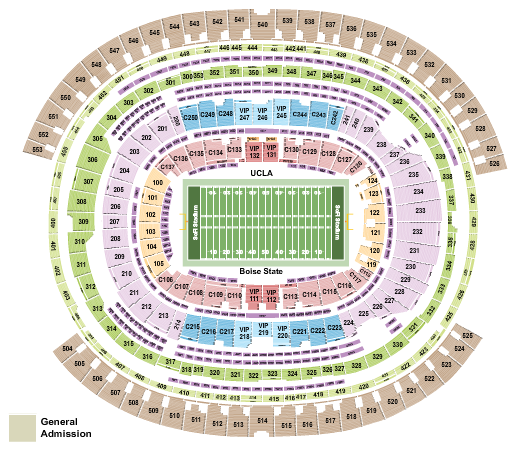 SoFi Stadium Jimmy Kimmel LA Bowl Seating Chart
