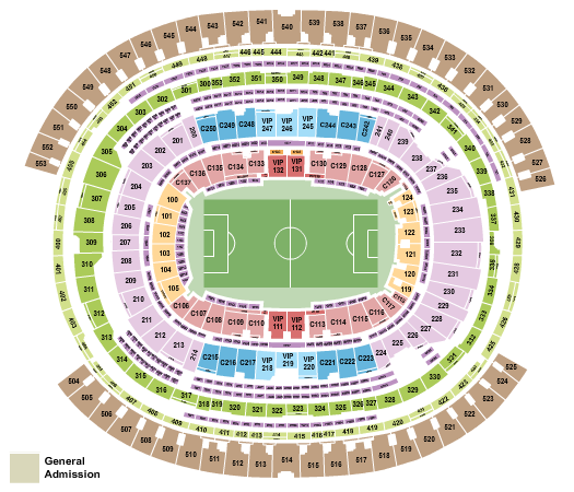 SoFi Stadium Soccer Rows Seating Chart