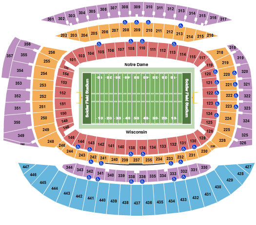 seating chart for Soldier Field - Football College - eventticketscenter.com