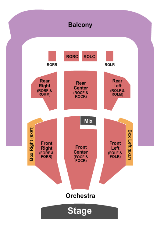 Soldiers & Sailors Memorial Auditorium End Stage GA Balc Seating Chart